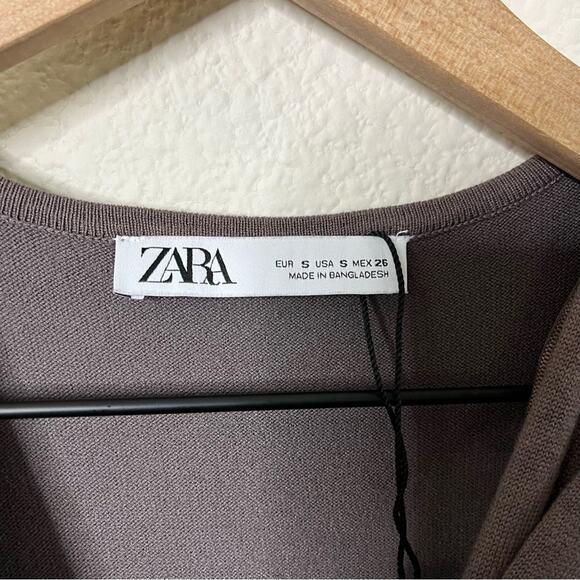 Zara Twist Knote Neck Knit Midi Dress Womens Size S - Picture 6 of 7